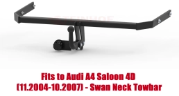 Swan Neck Tow Bar For Audi A4 Saloon 4D (incl. Quattro) (2004-2007) A-076