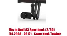 Swan Neck Tow Bar For Audi A3 Sportback 3D/5D 2008-2013) A-066