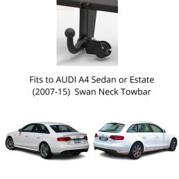 Swan Neck Tow Bar For Audi A4 Sedan or Estate 4D (incl. Quattro) (incl. S-Line) (2007-15) A-074