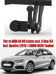 Swan Neck Tow Bar For AUDI A4 B9 Estate (incl. Quattro) (excl. S line / S4) (2015-2024) A-121