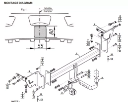 Swan Neck Tow Bar For JEEP Cherokee (KL) (2014-2018) J-064