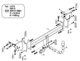 Swan Neck Tow Bar For JEEP Cherokee (KL) (Face Lift) (2018-) J-075