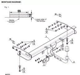 Swan Neck Tow Bar For JEEP Grand Cherokee (WK) (excl. SRT8, Summit)(2011-2021) J-056