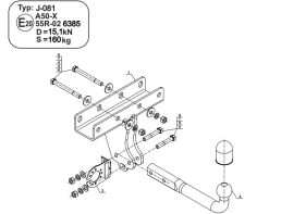 Swan Neck Tow Bar For JEEP Wrangler IV (JL) 2D/4D (excl. AdBlue) (incl. Rubicon) (incl. Plug-in Hybrid)(2017-) J-081