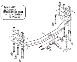 Swan Neck Tow Bar For Land Rover Discovery Sport L550 4WD (2014-2019) L-122