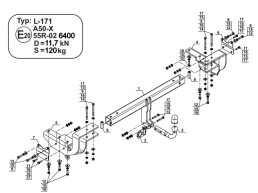Swan Neck Tow Bar For LEXUS RX 450h L2 5D Facelift (excl. version with height control suspension) (2019-22) L-171